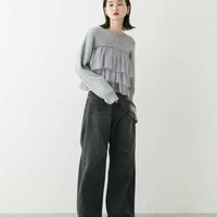 日本直送Double Zip Frill Knit Cardigan - HLY & CHOCCICO