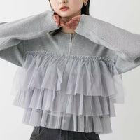 日本直送Double Zip Frill Knit Cardigan - HLY & CHOCCICO