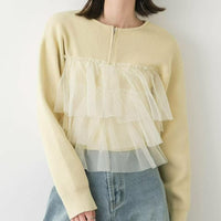 日本直送Double Zip Frill Knit Cardigan - HLY & CHOCCICO