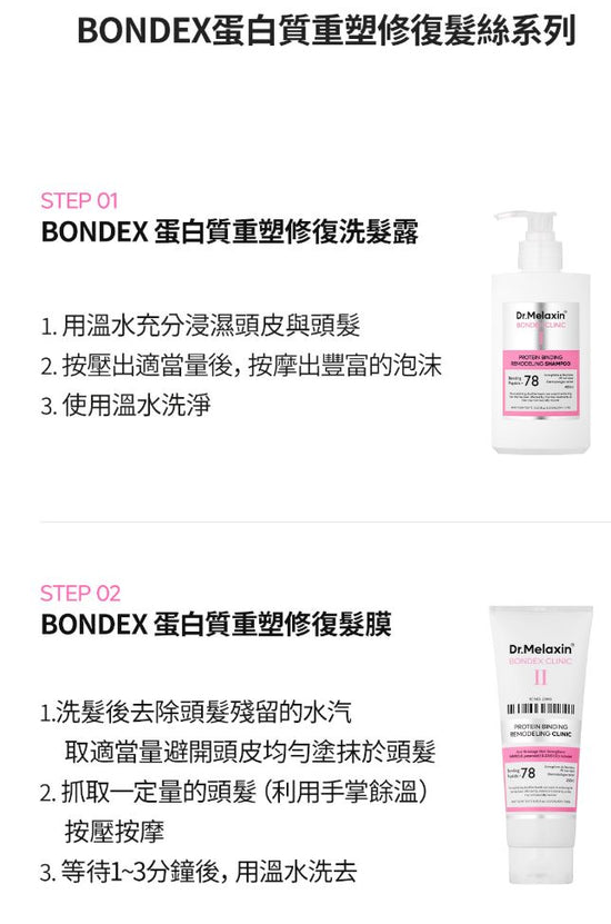 韓國 Dr.MELAXIN BONDEX 蛋白質重塑修復髪絲系列