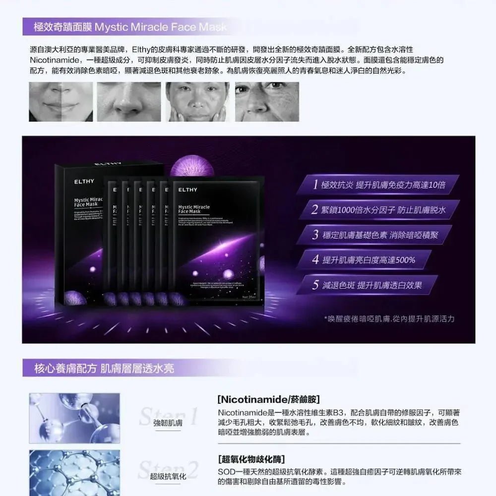 Elthy奇蹟面膜1盒6片 | 排毒 | 保濕 | 緊緻提升 | - HLY &amp; CHOCCICO