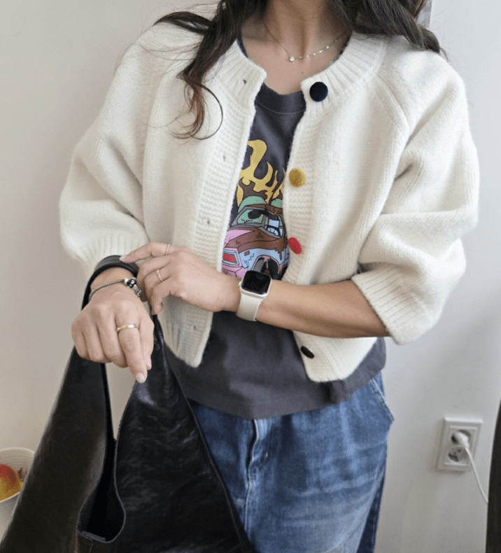 韓國直送Embroidered Charm Cardigan HLY & CHOCCICO