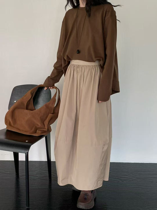 韓國直送Essential Layered Sweat／ Silk Flow Skirt