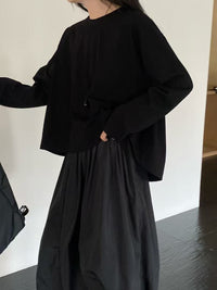 韓國直送Essential Layered Sweat／ Silk Flow Skirt - HLY & CHOCCICO