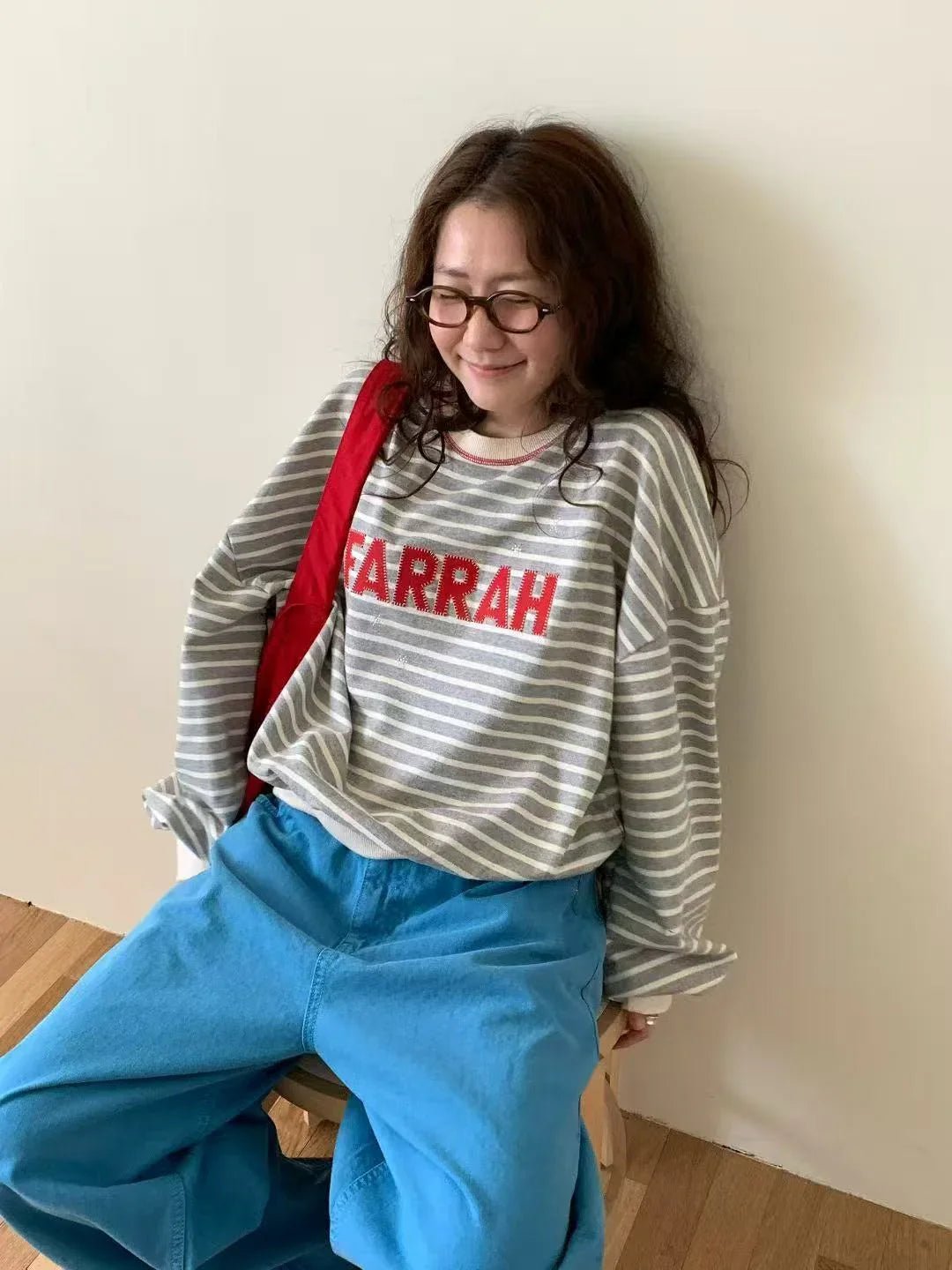 韓國直送Farrah Striped Sweatshirt - HLY &amp; CHOCCICO