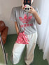 韓國直送Floral Logo Graphic Tee - HLY & CHOCCICO