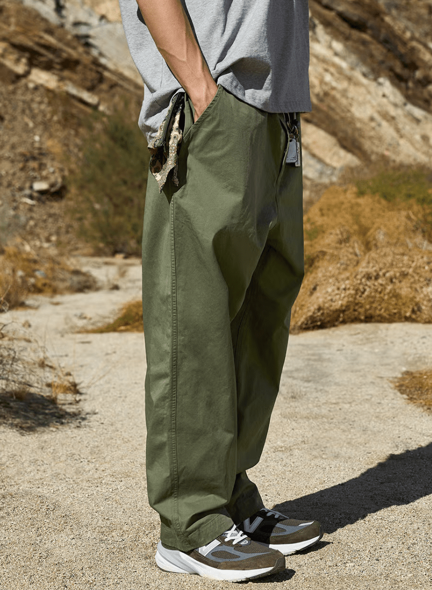 韓國直送Fluke Bandana Hidden Pocket Wide Chino Pants - HLY &amp; CHOCCICO