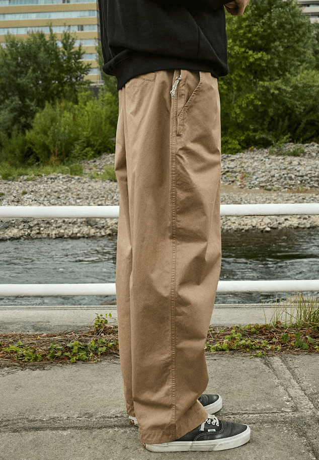韓國直送Fluke Bandana Hidden Pocket Wide Chino Pants - HLY &amp; CHOCCICO