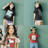 日本直送F.O.KIDS PEANUTS Collaboration Fade  Patterns  Tee HLY & CHOCCICO