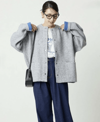日本直送FREAK'S STORE Back Color Snap Knit Cardigan HLY & CHOCCICO