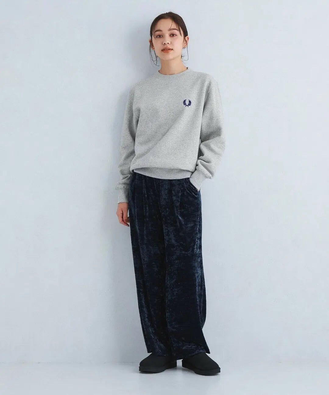 FRED PERRY logo embroidery crew neck sweatshirt HLY & CHOCCICO