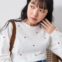 FS Mini Heart Embroidered Long Sleeve T-Shirt HLY & CHOCCICO