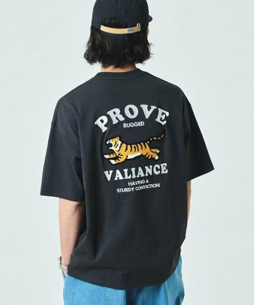 日本直送FS TIGER Big Silhouette Back Design Embroidery Crew Neck Tee HLY & CHOCCICO