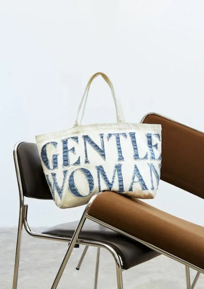 GentleWoman Signature Logo Canvas Tote Bag - Denim⭐ 要紙袋請備註📝 - HLY &amp; CHOCCICO