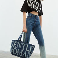 GentleWoman Signature Logo Canvas Tote Bag - Denim⭐ 要紙袋請備註📝 - HLY & CHOCCICO