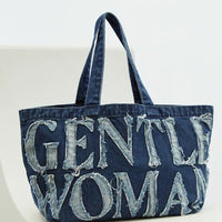GentleWoman Signature Logo Canvas Tote Bag - Denim⭐ 要紙袋請備註📝 - HLY & CHOCCICO