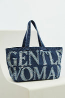 GentleWoman Signature Logo Canvas Tote Bag - Denim⭐ 要紙袋請備註📝 - HLY & CHOCCICO