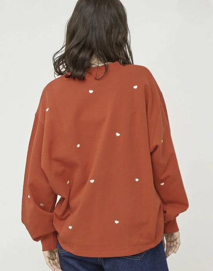 日本直送 Heart Embroidered Lining Sweat Pullover - HLY &amp; CHOCCICO