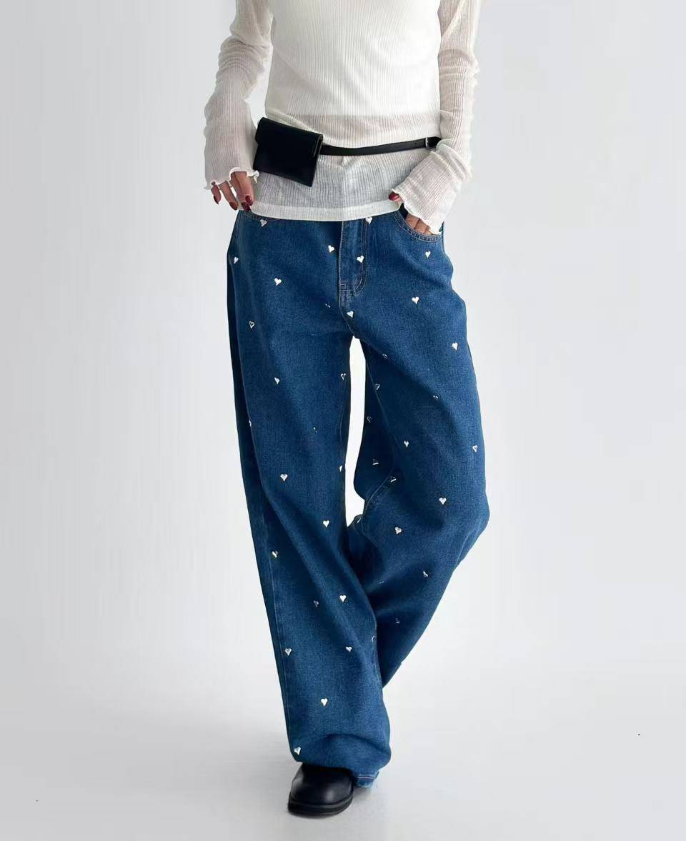 韓國直送Heartfelt Denim Trousers - HLY & CHOCCICO
