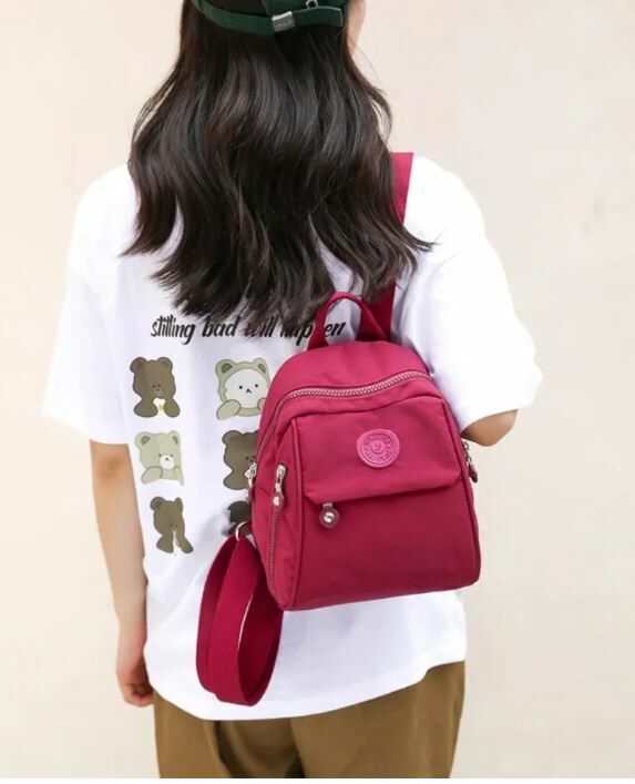 日系小清新純色雙肩小背包 *粉色,藍綠 缺貨* - HLY & CHOCCICO