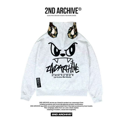 韓國直送🇰🇷 2ND ARCHIVE Angry Camo Bear Pulhood Zip -up HLY &amp; CHOCCICO