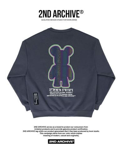 韓國直送🇰🇷 2ND ARCHIVE Aurora Half Bear Sweatshirt HLY &amp; CHOCCICO