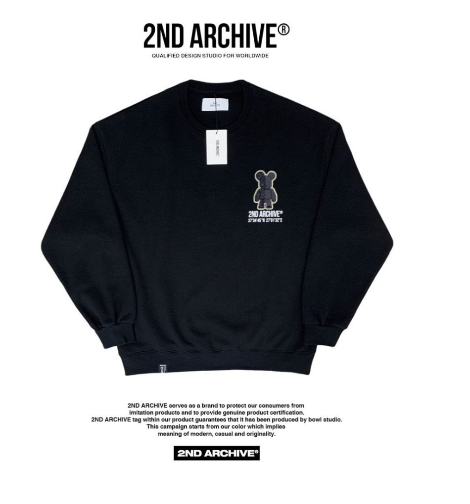 韓國直送🇰🇷 2ND ARCHIVE Aurora Half Bear Sweatshirt HLY &amp; CHOCCICO
