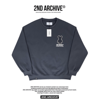 韓國直送🇰🇷 2ND ARCHIVE Aurora Half Bear Sweatshirt HLY &amp; CHOCCICO