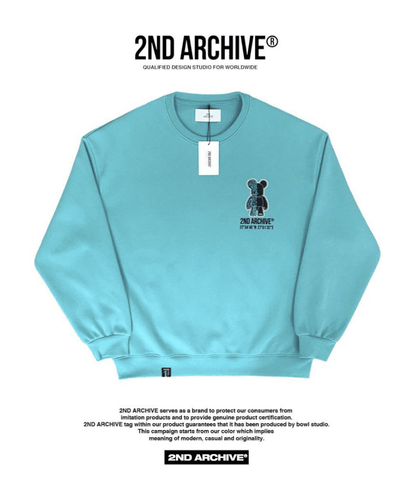 韓國直送🇰🇷 2ND ARCHIVE Aurora Half Bear Sweatshirt HLY &amp; CHOCCICO