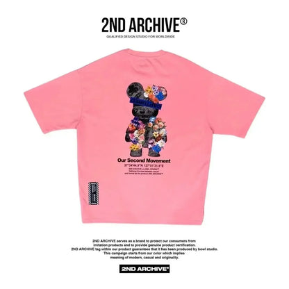 韓國直送🇰🇷 2ND ARCHIVE Bear flower T-shirt - 4 Color - HLY &amp; CHOCCICO