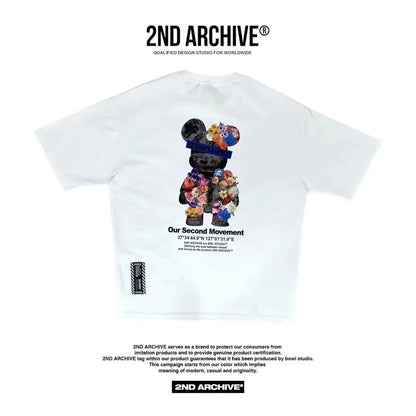 韓國直送🇰🇷 2ND ARCHIVE Bear flower T-shirt - 4 Color - HLY &amp; CHOCCICO