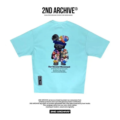 韓國直送🇰🇷 2ND ARCHIVE Bear flower T-shirt - 4 Color - HLY &amp; CHOCCICO