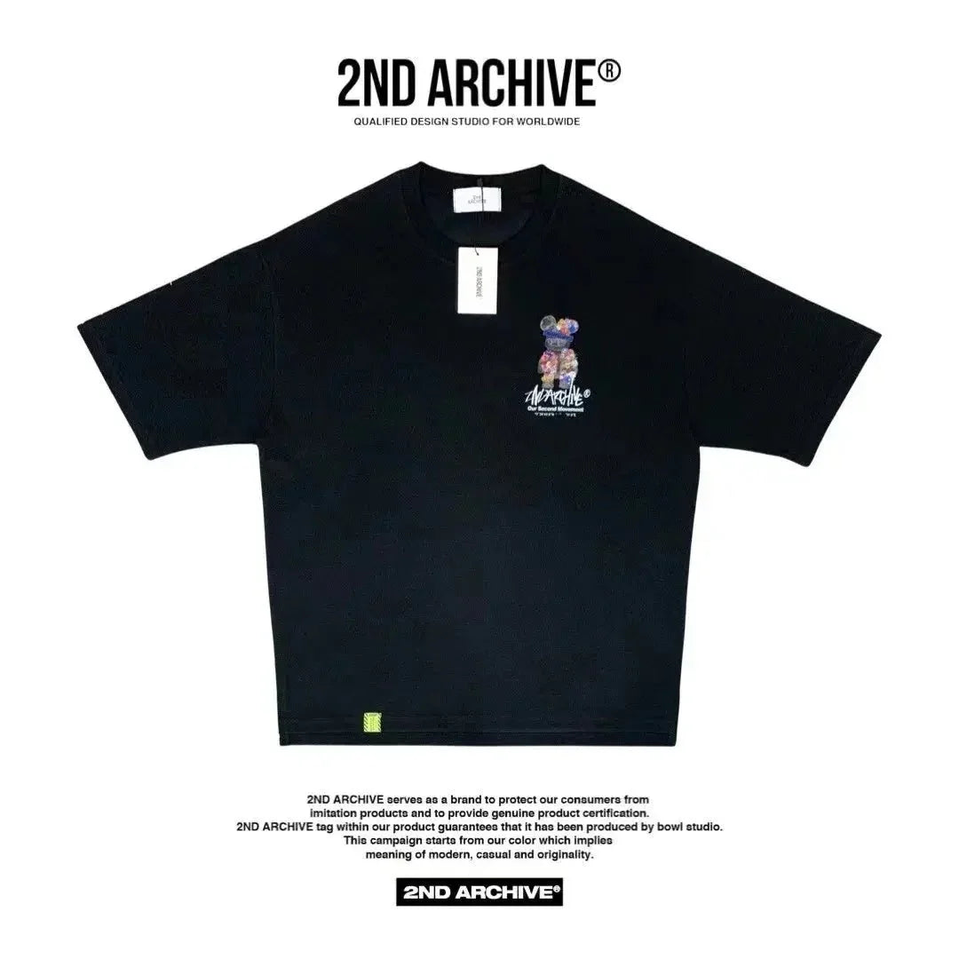 韓國直送🇰🇷 2ND ARCHIVE Bear flower T-shirt - 4 Color - HLY &amp; CHOCCICO