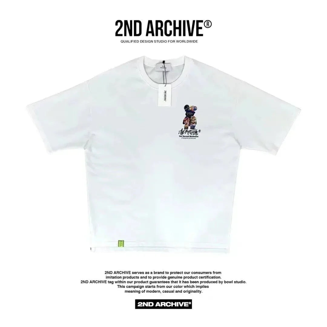 韓國直送🇰🇷 2ND ARCHIVE Bear flower T-shirt - 4 Color - HLY &amp; CHOCCICO
