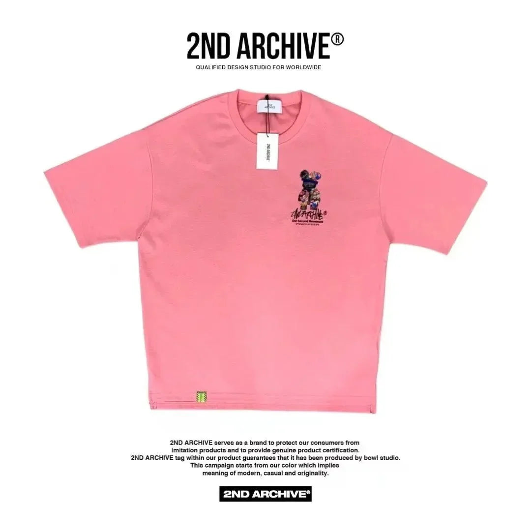 韓國直送🇰🇷 2ND ARCHIVE Bear flower T-shirt - 4 Color - HLY &amp; CHOCCICO