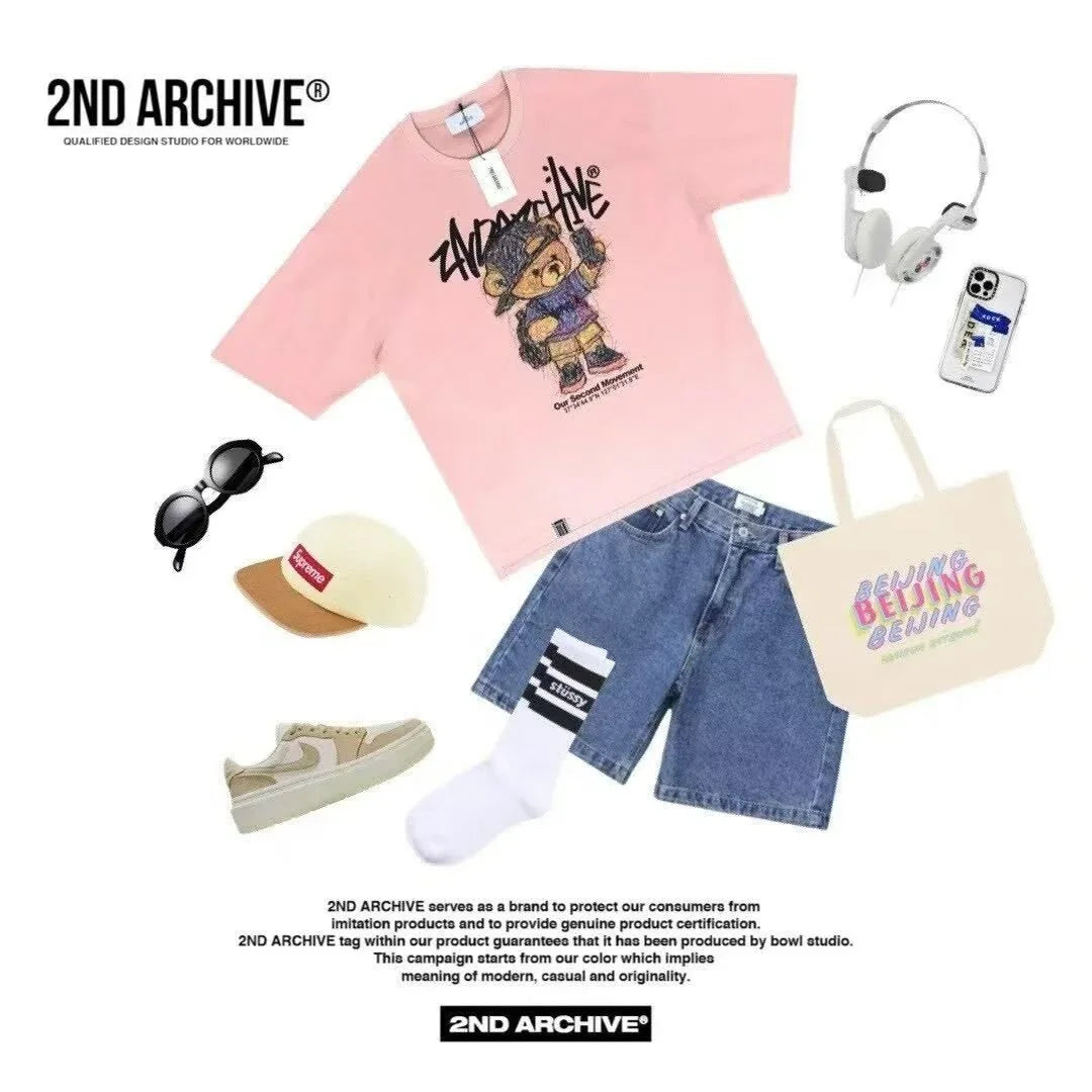 韓國直送🇰🇷 2ND ARCHIVE Bear Street Style T-shirt - HLY &amp; CHOCCICO