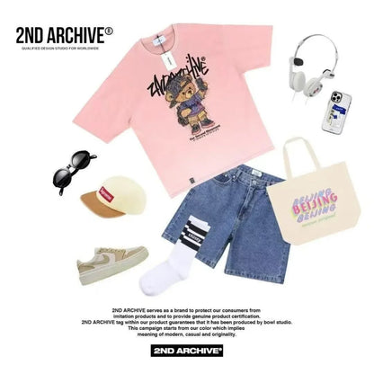 韓國直送🇰🇷 2ND ARCHIVE Bear Street Style T-shirt - HLY &amp; CHOCCICO