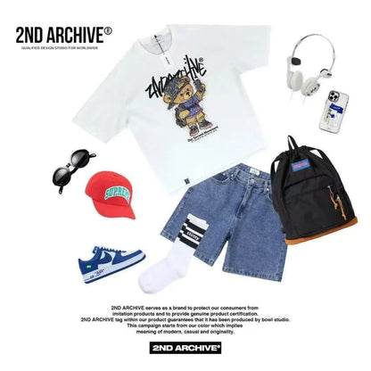 韓國直送🇰🇷 2ND ARCHIVE Bear Street Style T-shirt - HLY &amp; CHOCCICO