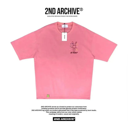 韓國直送🇰🇷 2ND ARCHIVE Doodle Rabbit Scotch T-shirt -4 Color - HLY &amp; CHOCCICO