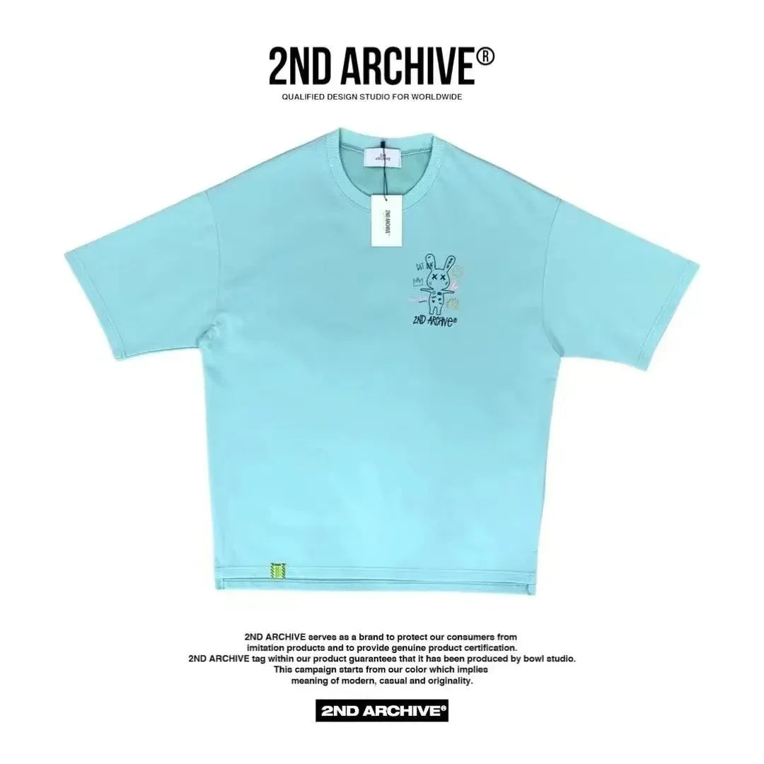 韓國直送🇰🇷 2ND ARCHIVE Doodle Rabbit Scotch T-shirt -4 Color - HLY &amp; CHOCCICO