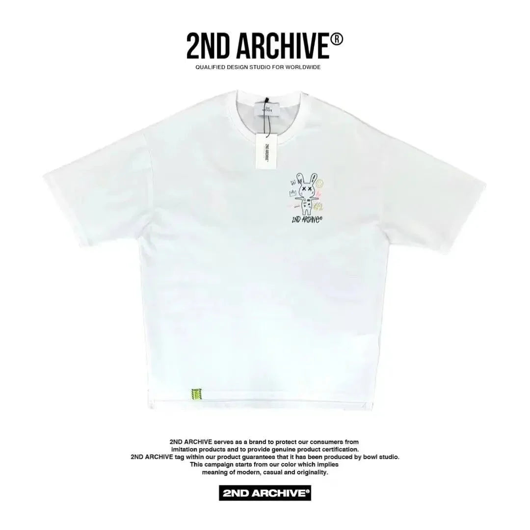 韓國直送🇰🇷 2ND ARCHIVE Doodle Rabbit Scotch T-shirt -4 Color - HLY &amp; CHOCCICO