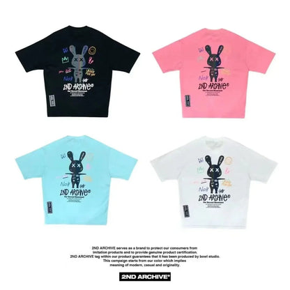 韓國直送🇰🇷 2ND ARCHIVE Doodle Rabbit Scotch T-shirt -4 Color - HLY &amp; CHOCCICO
