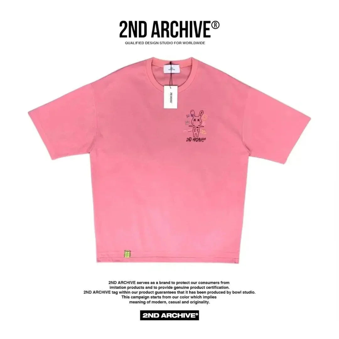 韓國直送🇰🇷 2ND ARCHIVE Doodle Rabbit Scotch T-shirt -4 Color - HLY &amp; CHOCCICO