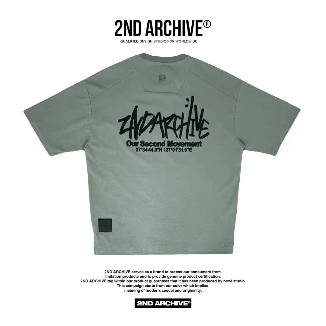 韓國直送🇰🇷 2ND ARCHIVE Embroidered LogoT-shirt- 3 Color - HLY &amp; CHOCCICO