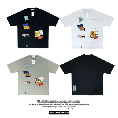 🇰🇷韓國直送🇰🇷 2ND ARCHIVE Grunge Label Patch Short Sleeve HLY &amp; CHOCCICO