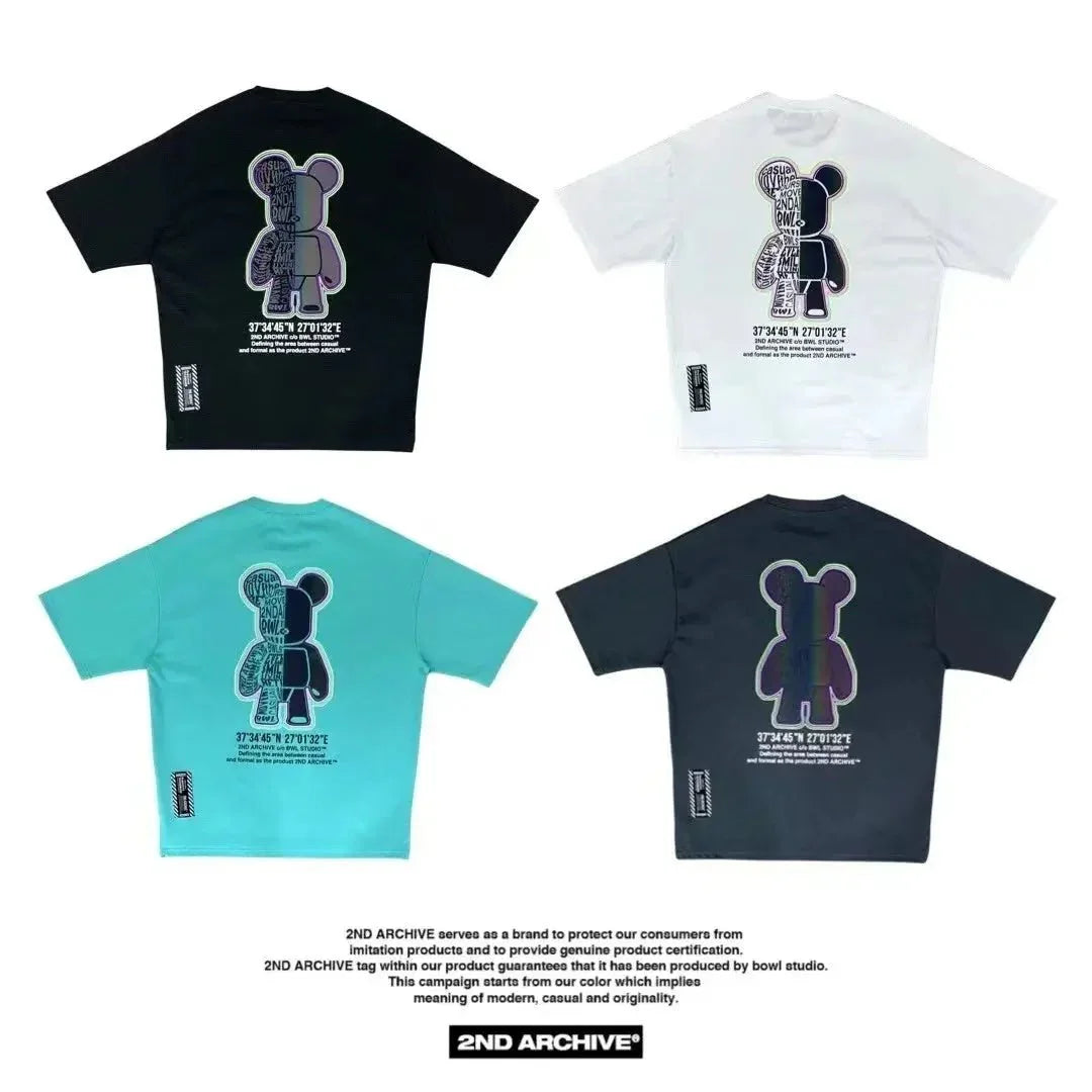 韓國直送🇰🇷 2ND ARCHIVE Half Bear  T-shirt - 4 Color - HLY &amp; CHOCCICO