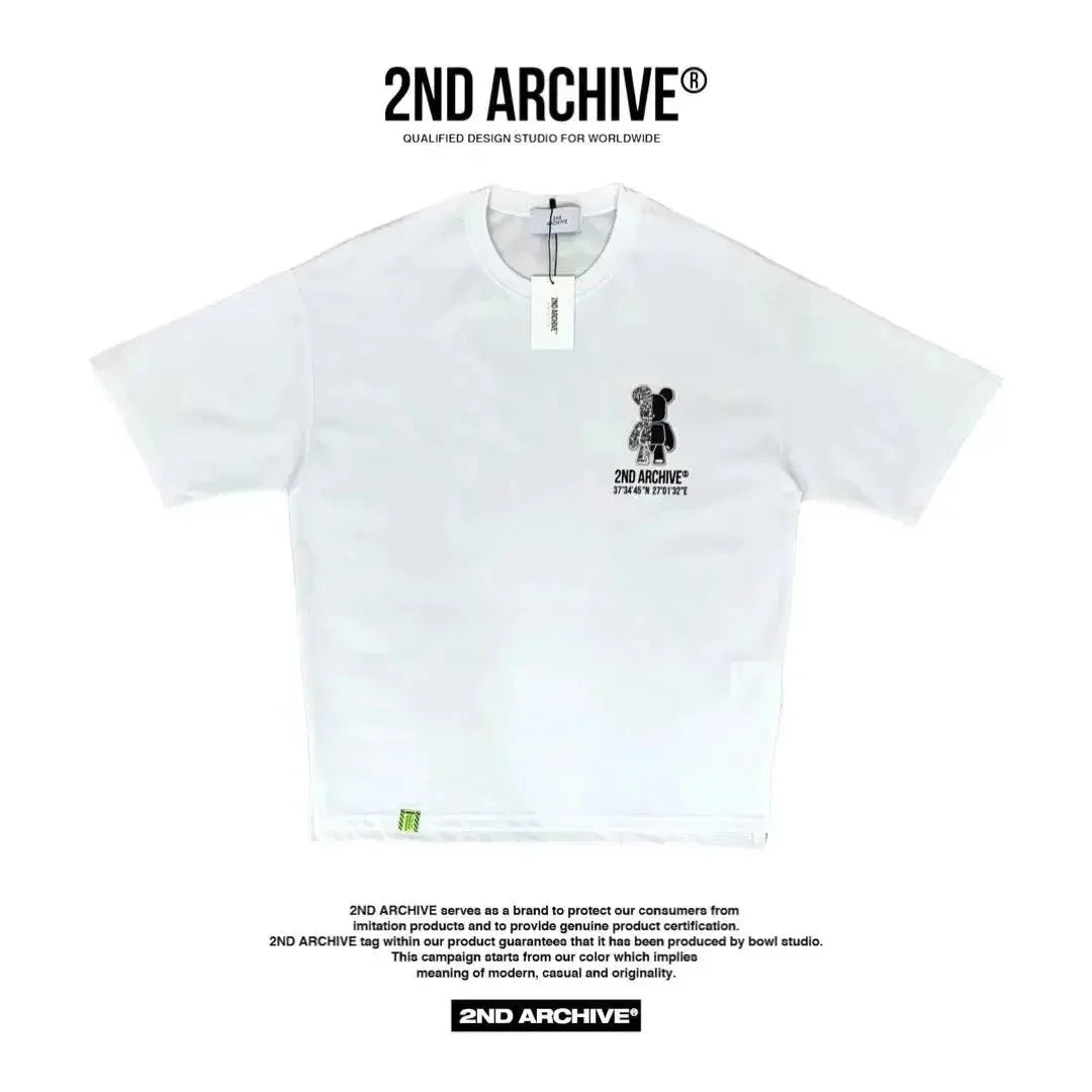 韓國直送🇰🇷 2ND ARCHIVE Half Bear  T-shirt - 4 Color - HLY &amp; CHOCCICO