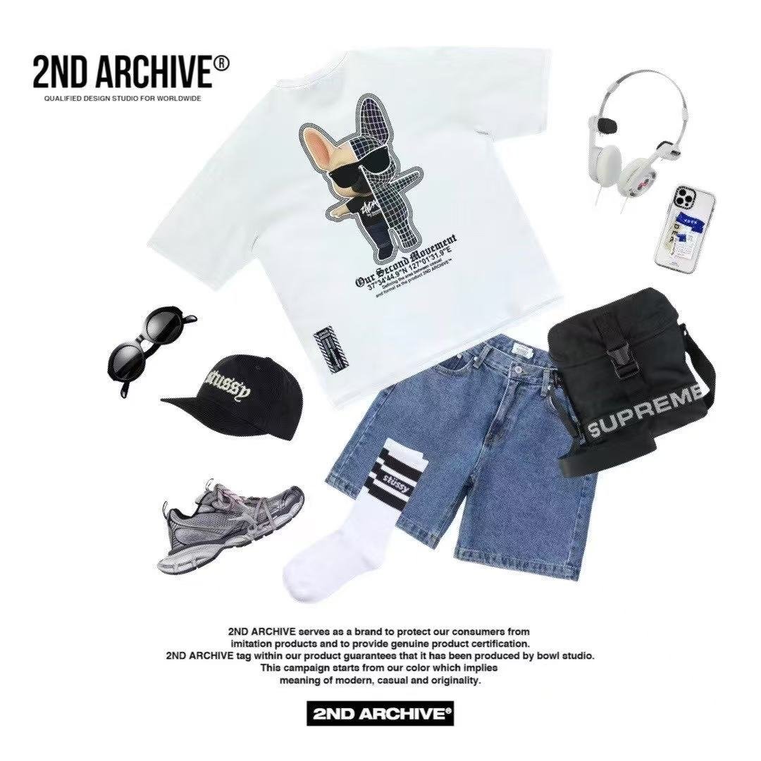 🇰🇷韓國直送🇰🇷 2ND ARCHIVE Half Buldog Scotch Short Tee HLY &amp; CHOCCICO