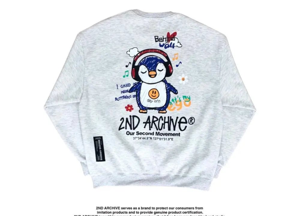 韓國直送🇰🇷 2ND ARCHIVE Headset Penguin MTM Sweatshirt - HLY &amp; CHOCCICO