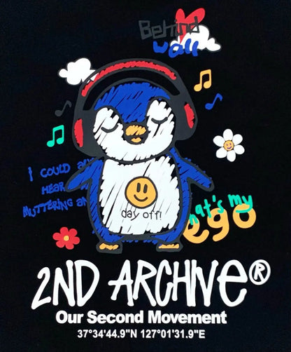 韓國直送🇰🇷 2ND ARCHIVE Headset Penguin MTM Sweatshirt - HLY &amp; CHOCCICO